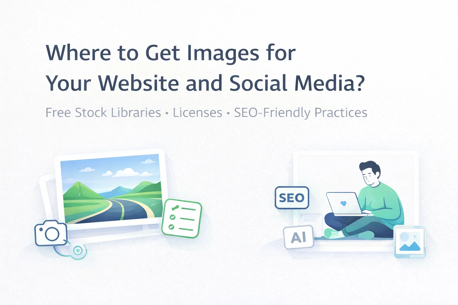 Де брати картинки для сайту та соцмереж: безкоштовні фотостоки, ліцензії та поради, щоб не зіпсувати SEO